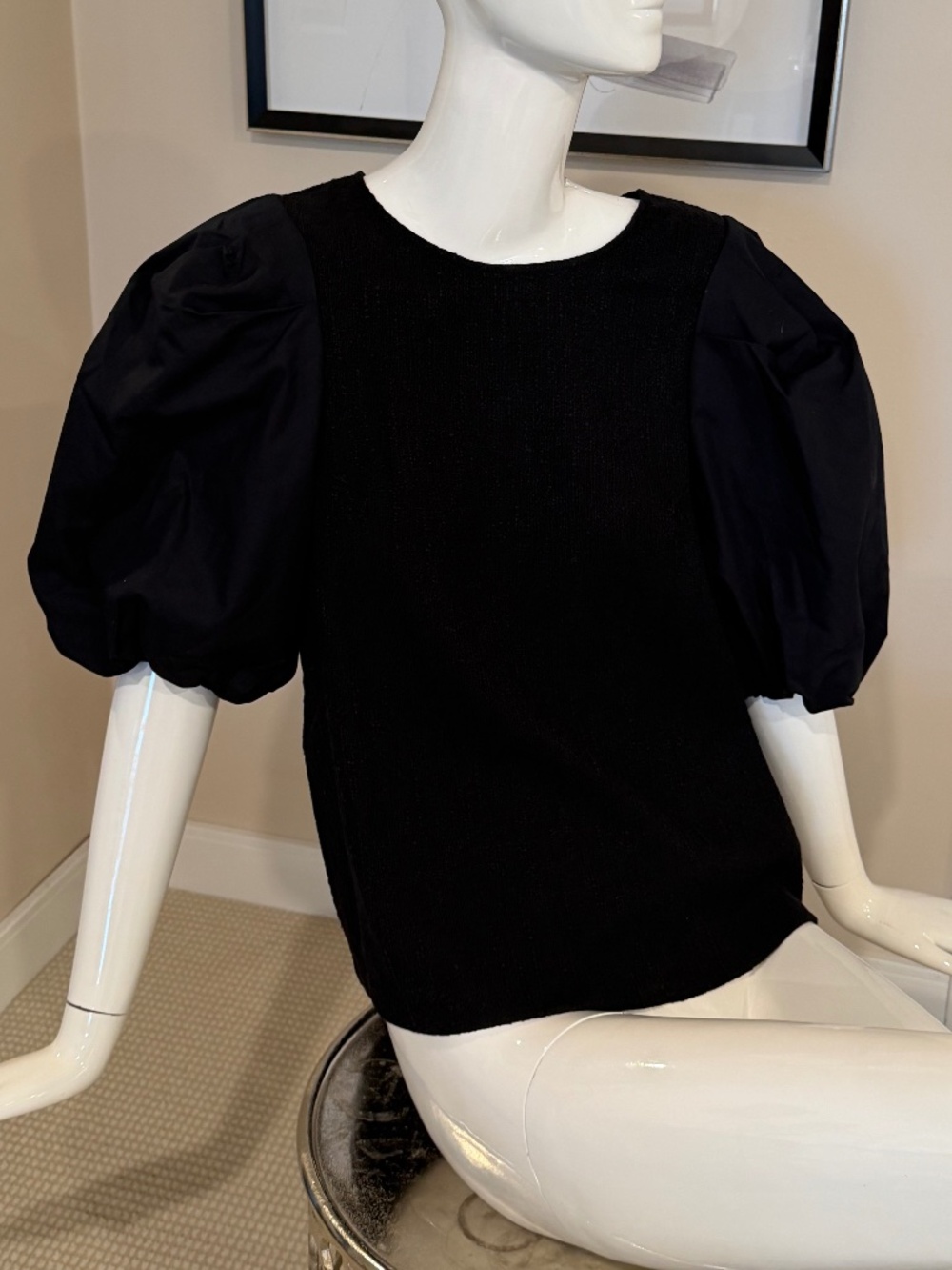 By Anthropologie brand black top shirt blouse Size L ( 12 14) New NWT MINT!